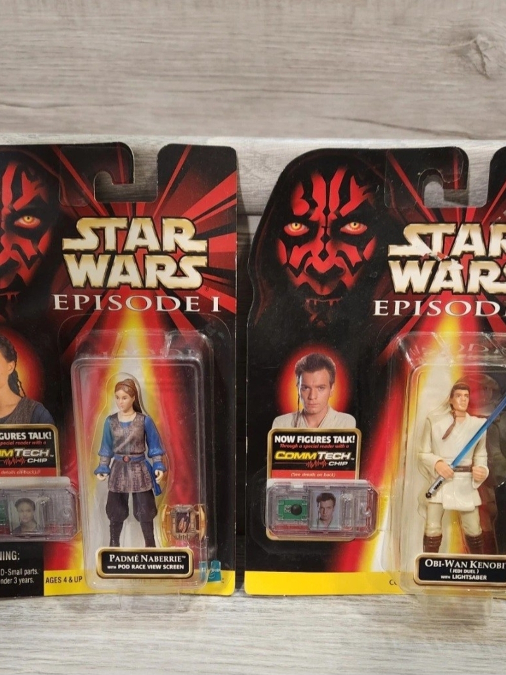 1998 Kenner Star Wars Episode 1 Obi-Wan Kenobi & Padme Naberrie Figures